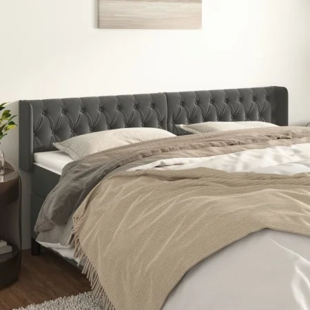 Kopfteil aus dunkelgrauem Samt, 203 x 16 x 78/88 cm von vidaXL, Kopf- und Fußteile - Ref: Foro24-3119171, Preis: 82,04 €, Rab...