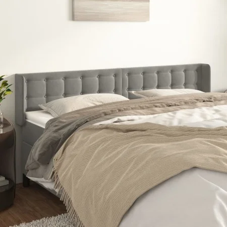 Cabecero de terciopelo gris claro 163x16x78/88 cm de vidaXL, Cabeceros y pies de cama - Ref: Foro24-3119256, Precio: 80,10 €,...