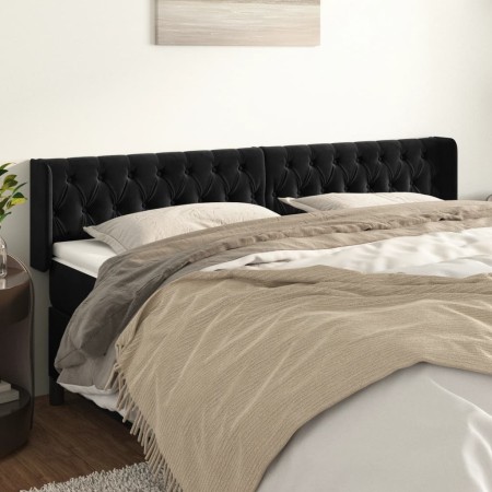 Kopfteil aus schwarzem Samt, 183 x 16 x 78/88 cm von vidaXL, Kopf- und Fußteile - Ref: Foro24-3119166, Preis: 100,62 €, Rabat...