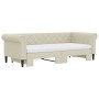 Sofá cama nido con colchón cuero sintético crema 90x200 cm
