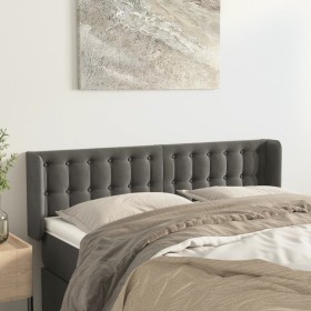 Kopfteil aus dunkelgrauem Samt, 147 x 16 x 78/88 cm von vidaXL, Kopf- und Fußteile - Ref: Foro24-3119251, Preis: 78,84 €, Rab...
