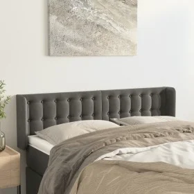 Kopfteil aus dunkelgrauem Samt, 147 x 16 x 78/88 cm von vidaXL, Kopf- und Fußteile - Ref: Foro24-3119251, Preis: 76,13 €, Rab...
