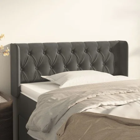 Kopfteil aus dunkelgrauem Samt, 93 x 16 x 78/88 cm von vidaXL, Kopf- und Fußteile - Ref: Foro24-3119141, Preis: 69,56 €, Raba...