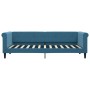 Sofá cama con colchón terciopelo azul 80x200 cm