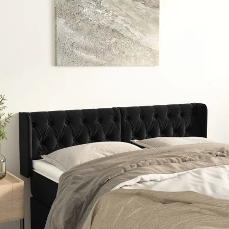 Kopfteil aus schwarzem Samt, 147 x 16 x 78/88 cm von vidaXL, Kopf- und Fußteile - Ref: Foro24-3119154, Preis: 89,83 €, Rabatt: %