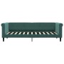 Sofá cama con colchón terciopelo verde oscuro 80x200 cm