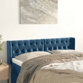 Cabecero de terciopelo azul oscuro 163x16x78/88 cm de vidaXL, Cabeceros y pies de cama - Ref: Foro24-3119162, Precio: 81,48 €...