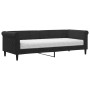 Sofá cama con colchón terciopelo negro 80x200 cm