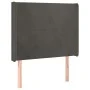 Headboard with dark gray velvet ears 83x16x118/128 cm by vidaXL, Headboards and footboards - Ref: Foro24-3119331, Price: 68,3...