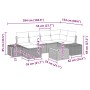Conjunto de sofá de jardín con cojín 7 pcs Beige Poliratán