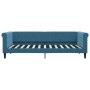Sofá cama con colchón terciopelo azul 90x200 cm