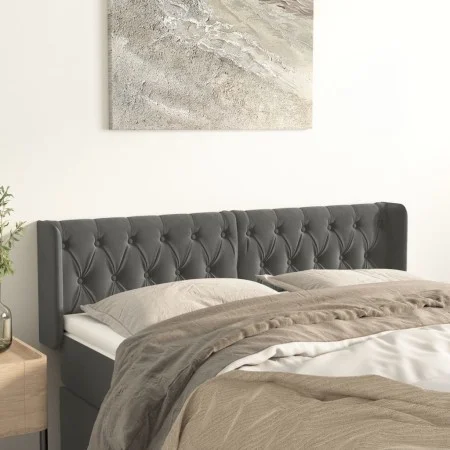 Cabecero de terciopelo gris oscuro 163x16x78/88 cm de vidaXL, Cabeceros y pies de cama - Ref: Foro24-3119159, Precio: 93,38 €...