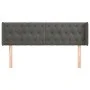 Cabecero de terciopelo gris oscuro 163x16x78/88 cm de vidaXL, Cabeceros y pies de cama - Ref: Foro24-3119159, Precio: 93,38 €...