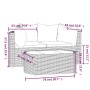 Set de muebles de jardín 3 pzas y cojines ratán sintético gris