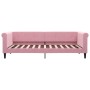 Sofá cama con colchón terciopelo rosa 90x200 cm
