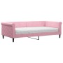 Sofá cama con colchón terciopelo rosa 100x200 cm