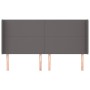 Headboard with ears gray synthetic leather 183x16x118/128 cm by vidaXL, Headboards and footboards - Ref: Foro24-3119406, Pric...