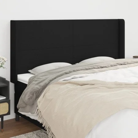 Headboard with black fabric ears 183x16x118/128 cm by vidaXL, Headboards and footboards - Ref: Foro24-3119316, Price: 134,60 ...