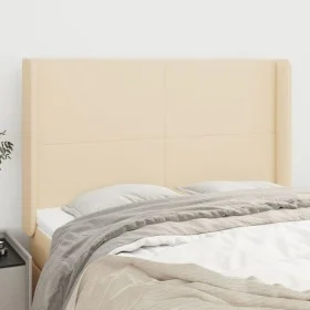 Cabecero con orejas de tela color crema 147x16x118/128 cm de vidaXL, Cabeceros y pies de cama - Ref: Foro24-3119303, Precio: ...