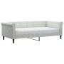 Sofá cama con colchón terciopelo gris claro 90x190 cm