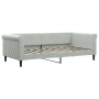 Sofá cama con colchón terciopelo gris claro 90x190 cm