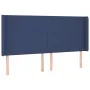 Headboard with blue fabric ears 203x16x118/128 cm by vidaXL, Headboards and footboards - Ref: Foro24-3119328, Price: 111,03 €...