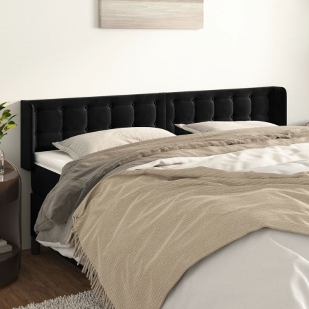 Kopfteil aus schwarzem Samt, 163 x 16 x 78/88 cm von vidaXL, Kopf- und Fußteile - Ref: Foro24-3119258, Preis: 65,15 €, Rabatt: %
