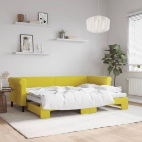 Sofá cama nido terciopelo amarillo 80x200 cm Sofá cama nido terciopelo amarillo 80x200 cm
