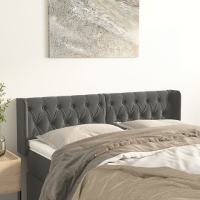 Kopfteil aus dunkelgrauem Samt, 147 x 16 x 78/88 cm von vidaXL, Kopf- und Fußteile - Ref: Foro24-3119153, Preis: 82,84 €, Rab...