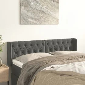 Kopfteil aus dunkelgrauem Samt, 147 x 16 x 78/88 cm von vidaXL, Kopf- und Fußteile - Ref: Foro24-3119153, Preis: 81,38 €, Rab...