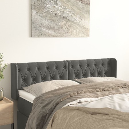 Kopfteil aus dunkelgrauem Samt, 147 x 16 x 78/88 cm von vidaXL, Kopf- und Fußteile - Ref: Foro24-3119153, Preis: 82,84 €, Rab...