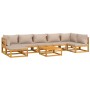 Gartenmöbel-Set 8-teilig aus massivem Holz und taupegrauen Kissen von vidaXL, Gartensets - Ref: Foro24-3155275, Preis: 886,83...