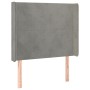 Kopfteil mit hellgrauen Samtohren 93x16x118/128 cm von vidaXL, Kopf- und Fußteile - Ref: Foro24-3119336, Preis: 67,08 €, Raba...