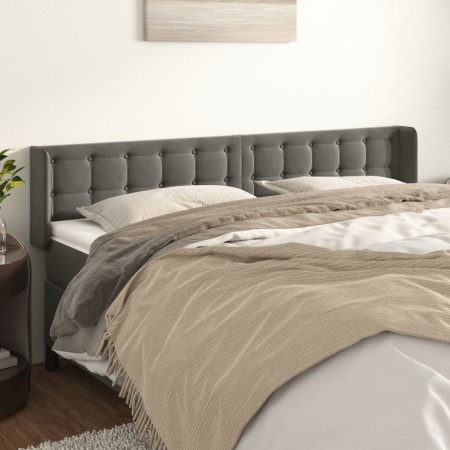 Kopfteil aus dunkelgrauem Samt, 183 x 16 x 78/88 cm von vidaXL, Kopf- und Fußteile - Ref: Foro24-3119263, Preis: 70,33 €, Rab...