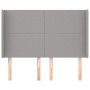 Headboard with light gray fabric ears 147x16x118/128 cm by vidaXL, Headboards and footboards - Ref: Foro24-3119298, Price: 11...
