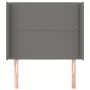 Headboard with dark gray fabric ears 103x16x118/128 cm by vidaXL, Headboards and footboards - Ref: Foro24-3119431, Price: 61,...