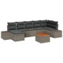 Conjunto de sofá de jardín con cojín 8 pcs Gris Poliratán