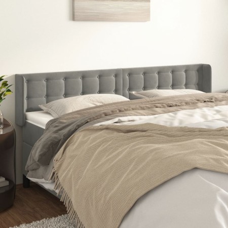 Hellgraues Samtkopfteil 203x16x78/88 cm von vidaXL, Kopf- und Fußteile - Ref: Foro24-3119268, Preis: 79,90 €, Rabatt: %