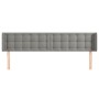 Cabecero de terciopelo gris claro 203x16x78/88 cm de vidaXL, Cabeceros y pies de cama - Ref: Foro24-3119268, Precio: 73,02 €,...