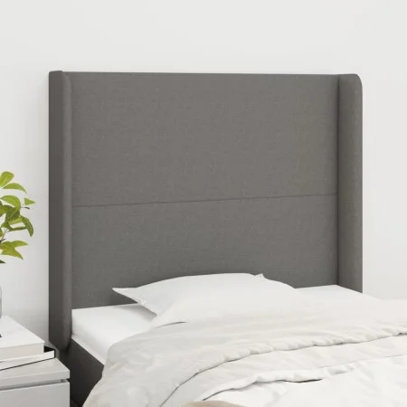 Headboard with dark gray fabric ears 103x16x118/128 cm by vidaXL, Headboards and footboards - Ref: Foro24-3119291, Price: 77,...