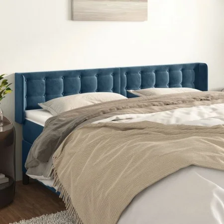 Dunkelblaues Samtkopfteil 203x16x78/88 cm von vidaXL, Kopf- und Fußteile - Ref: Foro24-3119272, Preis: 82,22 €, Rabatt: %