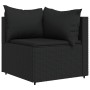 Set de muebles de jardín 3 pzas y cojines ratán sintético negro
