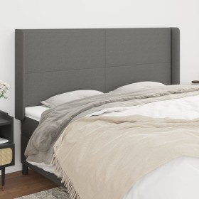 Headboard with dark gray fabric ears 163x16x118/128 cm by vidaXL, Headboards and footboards - Ref: Foro24-3119307, Price: 128...