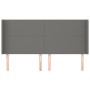Headboard with dark gray fabric ears 163x16x118/128 cm by vidaXL, Headboards and footboards - Ref: Foro24-3119307, Price: 130...