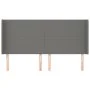 Headboard with dark gray fabric ears 163x16x118/128 cm by vidaXL, Headboards and footboards - Ref: Foro24-3119307, Price: 123...