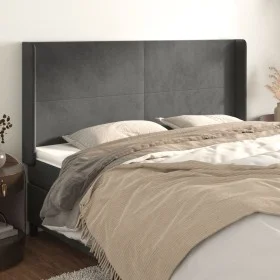 Kopfteil mit dunkelgrauen Samtohren 163x16x118/128 cm von vidaXL, Kopf- und Fußteile - Ref: Foro24-3119355, Preis: 116,43 €, ...