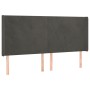 Headboard with dark gray velvet ears 163x16x118/128 cm by vidaXL, Headboards and footboards - Ref: Foro24-3119355, Price: 117...