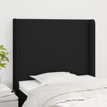 Kopfteil mit Ohren aus schwarzem Stoff, 103 x 16 x 118/128 cm von vidaXL, Kopf- und Fußteile - Ref: Foro24-3119292, Preis: 72...