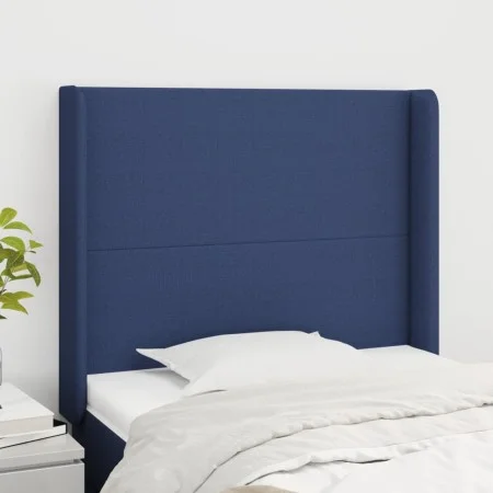 Headboard with blue fabric ears 93x16x118/128 cm by vidaXL, Headboards and footboards - Ref: Foro24-3119288, Price: 66,05 €, ...