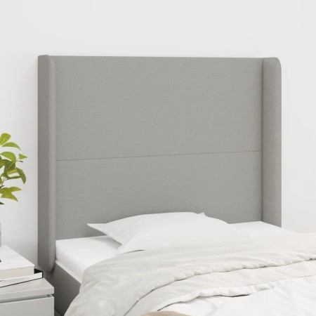 Headboard with light gray fabric ears 93x16x118/128 cm by vidaXL, Headboards and footboards - Ref: Foro24-3119282, Price: 70,...